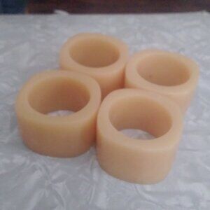 Vintage Napkin rings butterscotch bakelite lucite set of 4 mid century plastic